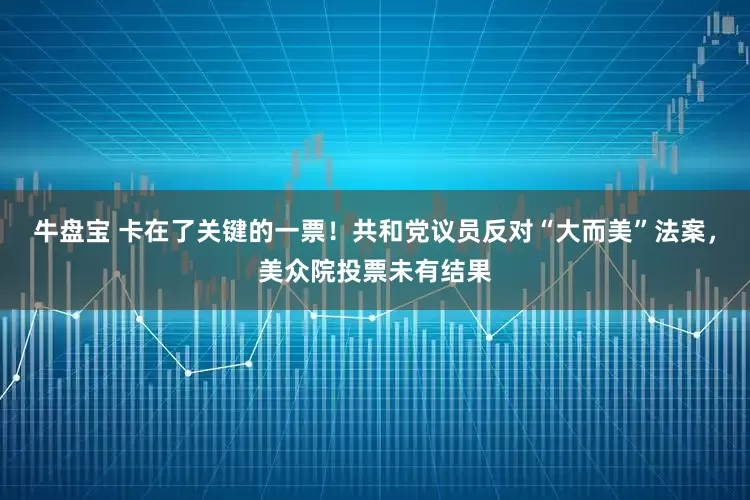牛盘宝 卡在了关键的一票！共和党议员反对“大而美”法案，美众院投票未有结果